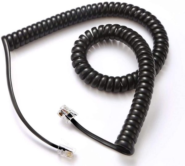 Telephone Cord, Phone Cord, handset Cord, Black, 2 Pack, Universally Compatible - Image 2