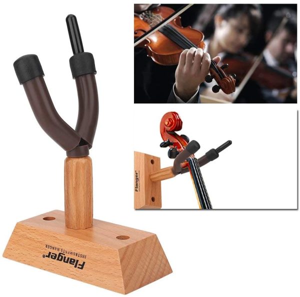 Violin Wall Hangers, Flanger Wooden Stand, Violin Wall Mount Holder for Home Studio - Image 2