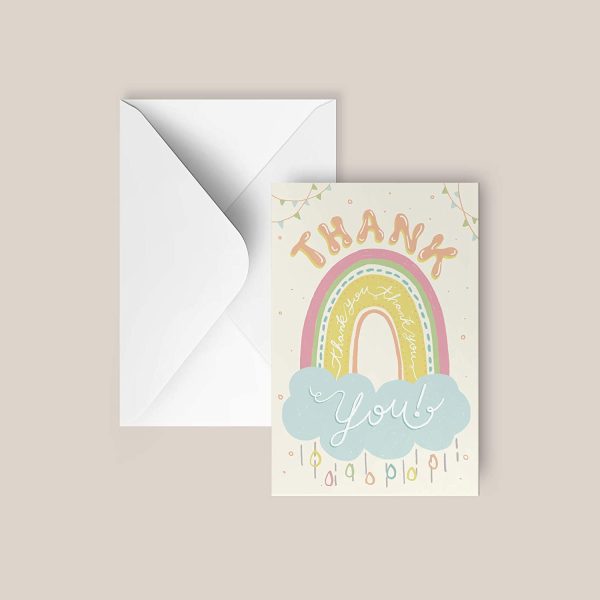 Rileys Baby Shower Thank You Cards Assortment, 50-Count | Hand-Illustrated 5 Designs, Envelopes Included, Bulk Variety Pack (Classic) - Image 2