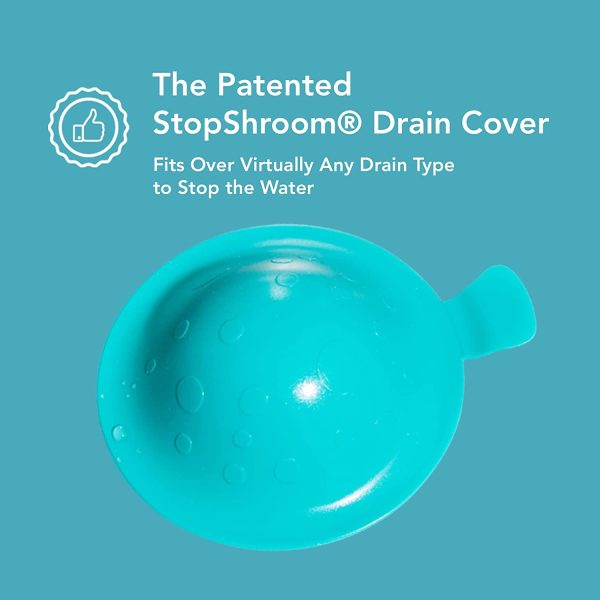 StopShroom STBLU232 Universal Stopper Plug Cover for Bathtub, Bathroom and Kitchen Drains, Aqua - Image 4