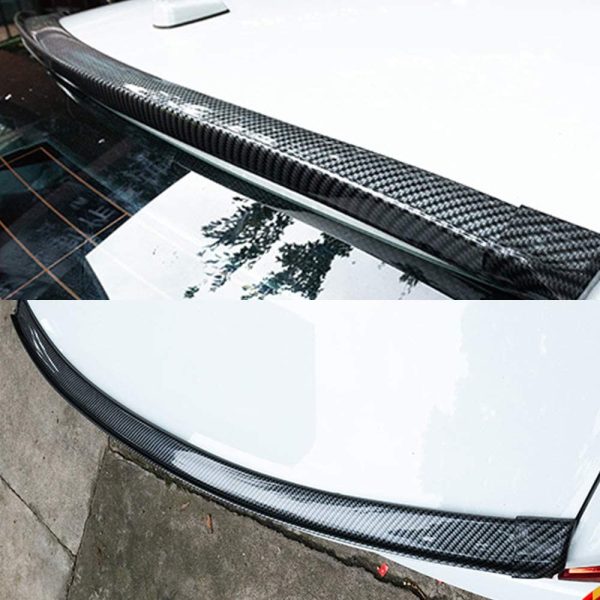 Universal Black Carbon Fiber Trunk Spoiler Lip Kit Car Rear Window Roof Spoiler Exterior Rear Spoiler Kit Universal Fits for Most Cars Punch-Free Installation (width5cm long150cm) (Black Carbon)?? - Image 3