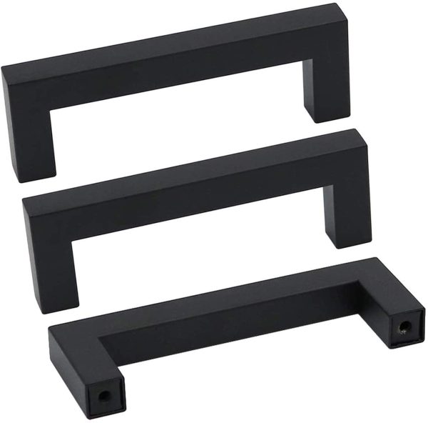 Kitchen Cabinet Handles Black Cabinet Pulls - LSJ12BK76 Drawer Handles 3 inch Kitchen Cabinet Door Handles for Furniture Hardware,30 Pack - Image 2