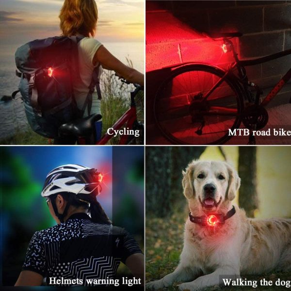 USB Rechargeable LED Bike Lights Set, Ultra Bright Front and Back Rear Bicycle Light Combo, IPX5 Waterproof Mountain Road Helmet Cycle Headlight and Taillight Set for Men Women Kids (6 Modes) - Image 3