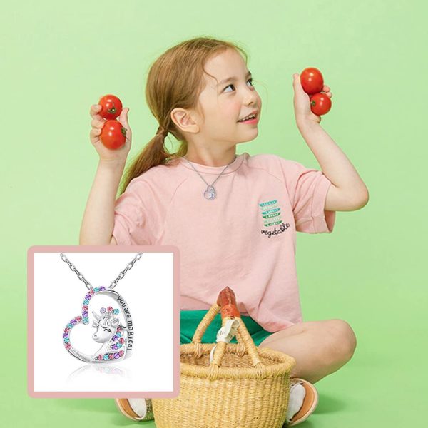 Unicorn Crystal Necklace Hypoallergenic Earrings Girls Toys Jewelry licorne Heart Pendant Earring Necklaces Girl Birthday Party Gifts for Daughter Granddaughter - Image 7