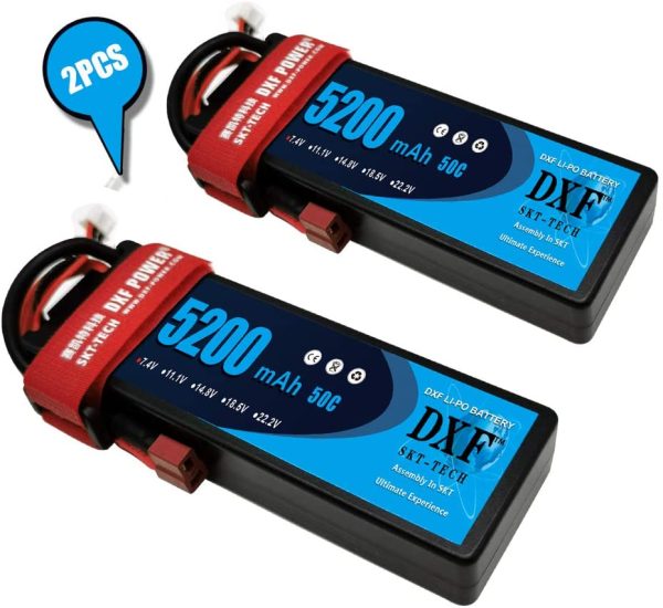 2PCS 5200mAh 7.4V 50C 2S LiPo RC Battery Pack with Hard Case Deans Plug for RC Evader BX Car Truck Truggy Buggy Tank Helicopter Airplane Car Racing - Image 2