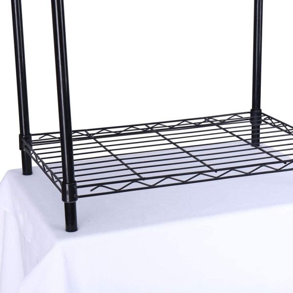 4 Shelf Shelving Unit, Metal Wire Shelving, Storage Organizer Wire Rack for Kitchen, Office and Garage in Black - Image 9