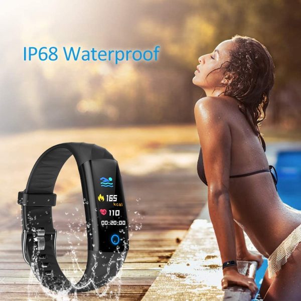 AK1980 Fitness Tracker, Activity Tracker Watch with Heart Rate Monitor Blood Pressure Blood Oxygen Sleep Monitor IP68 Waterproof Smart Watch Step Tracker Calorie Counter for Kids Women Men