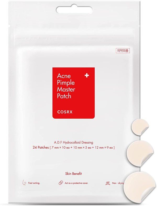 Cosrx Acne Pimple Master Patch Acne Patch, Hydrocolloid acne Absorbing Spot Dot 24 Patches, 0.10 Pounds