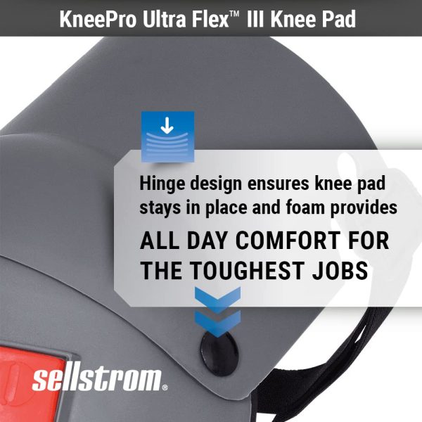 Sellstrom 96110 KneePro Knee Pads - Ultra Flex III - Heavy Duty Protection and Comfort for Construction, Gardening, Army, Flooring Work ??Grey and Orange - Image 5