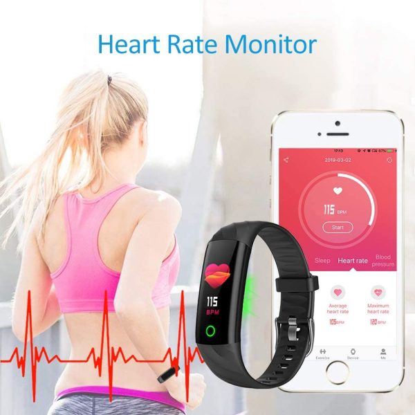 AK1980 Fitness Tracker, Activity Tracker Watch with Heart Rate Monitor Blood Pressure Blood Oxygen Sleep Monitor IP68 Waterproof Smart Watch Step Tracker Calorie Counter for Kids Women Men - Image 5