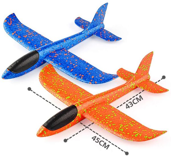 VCOSTORE 2 Pcs Slingshot Foam Airplanes for Kids, 17.7" Throwing Foam Glider Plane with 2 Flight Mode, Outdoor Sport Toys for Boys Girls Gift - Image 4