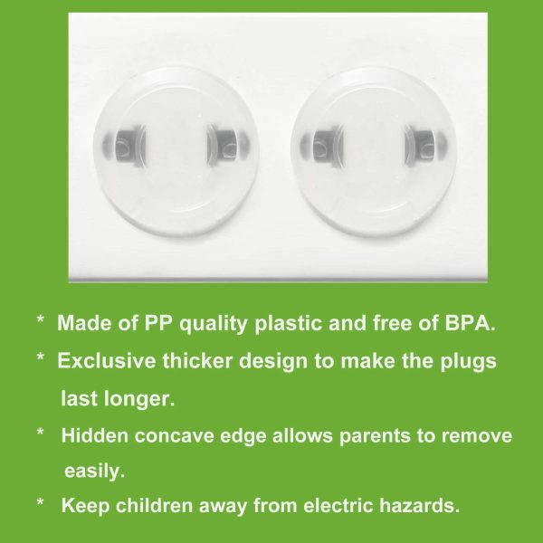 PandaEar Outlet Covers(52 Pack) Clear Child Proof Electrical Protector Safety Caps with Adult Easy Release Concave Design