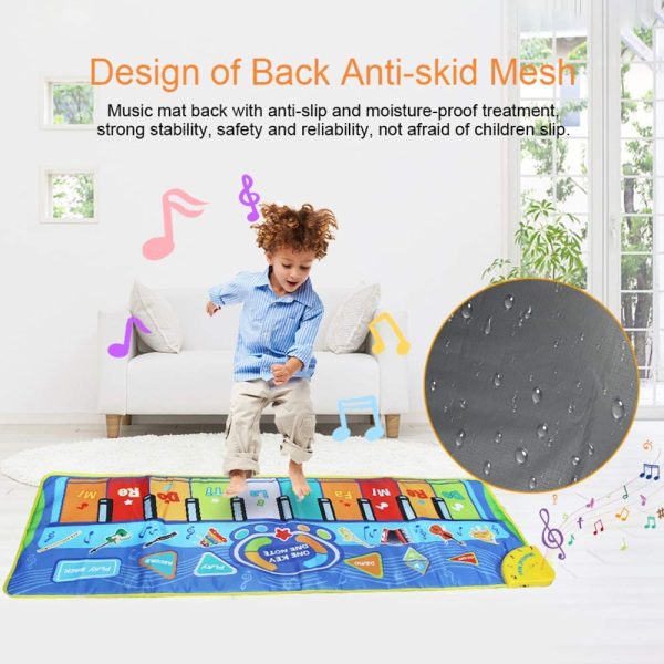 LEADSTAR Musical Mat, Keyboard Electronic Music Carpet, Collapsible Piano Mat for Kids，Touch Play Learning Singing Blanket for Children Baby Early Education Toys - 51.2*18.9 in - Image 5