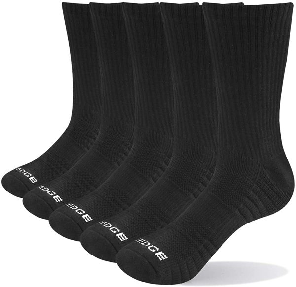 YUEDGE Men's Moisture Wicking Work Boot Socks 5Pairs/Pack Comfort Cotton Heavy Cushion Crew Sports Athletic Socks - Image 5