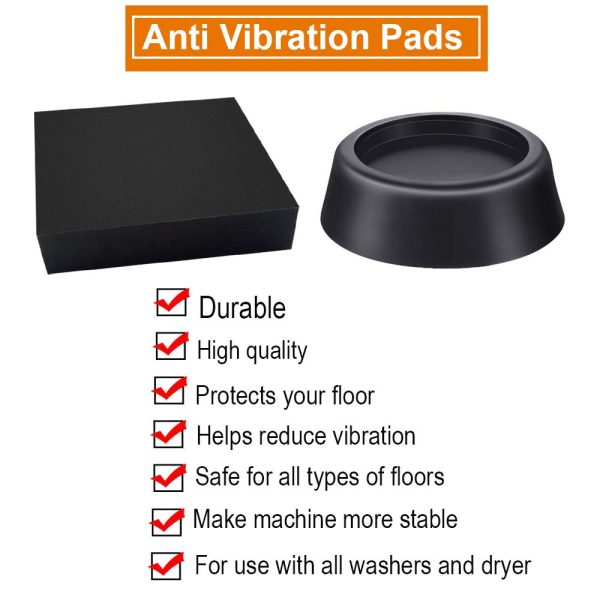 Podoy Washing Machine Anti Vibration Pads for Washer Dryer Air Conditioner Treadmill Compressor Furniture Rubber Isolation Pads Vibration Damping Pads Anti Walk Pads Universal Size-8 Pack - Image 8