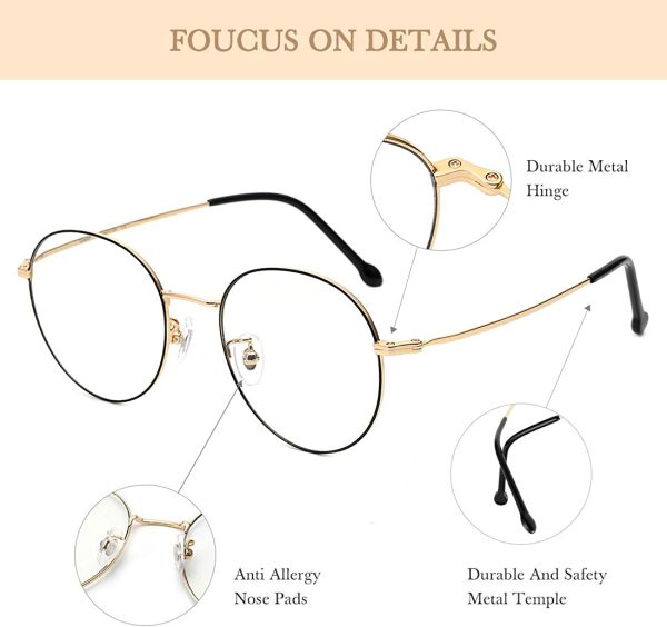 Cyxus Blue Light Glasses Women Blocking UV Anti Eye Fatigue Eyewear Transparent Lens Sleep Better Stylish Frame - Image 2