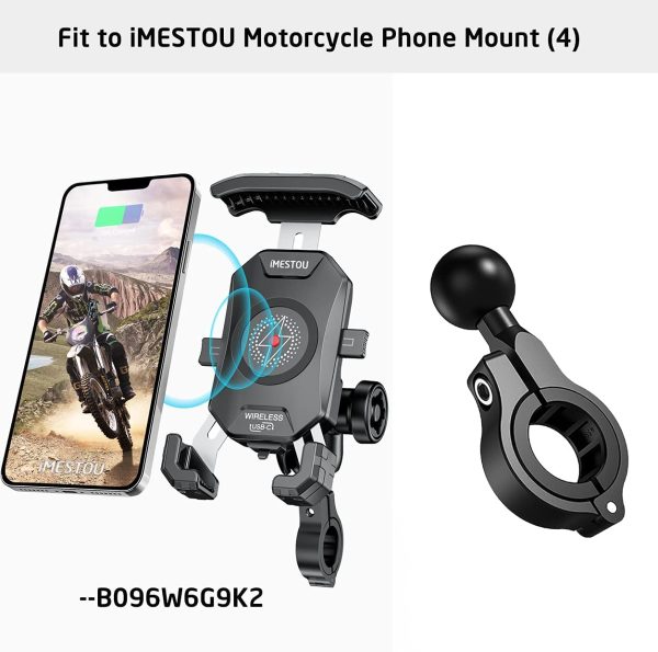 2PCS Aluminium 1" Ball Base for Handlebar Mounts, iMESTOU Ball Adapters Fit for Ram/iMESTOU Phone Mounts with 1" Ball Sockets