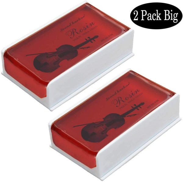 Rosin Violin Rosin 2 pack Big size Rosin Low Dust Natural Rosin for Violin Cello Viola Bows (Red) - Image 4