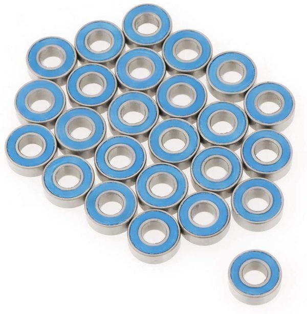 25pcs/Set Rubber Sealed Ball Bearings, 5x11x4mm MR115-2RS Blue Metal Rubber Sealed Ball Bearings - Image 4