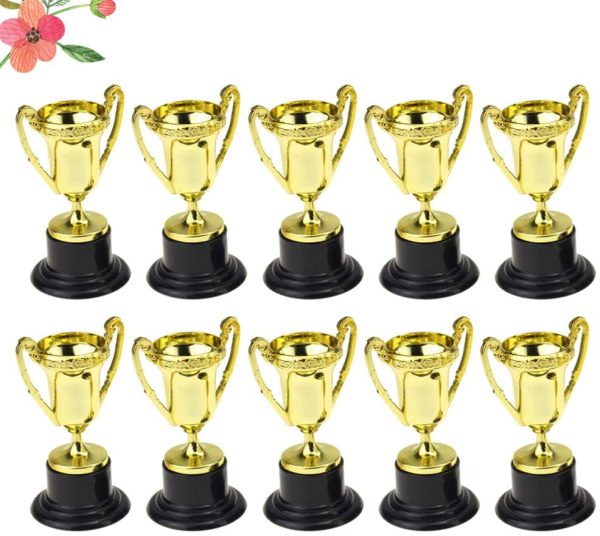 ifundom Gold Award Trophy Cups 3. 34 First Place Winner Award Trophies Bulk Pack of 10 for Kids and Adults- Perfect to Reward Those Who Have Achieved - Image 2