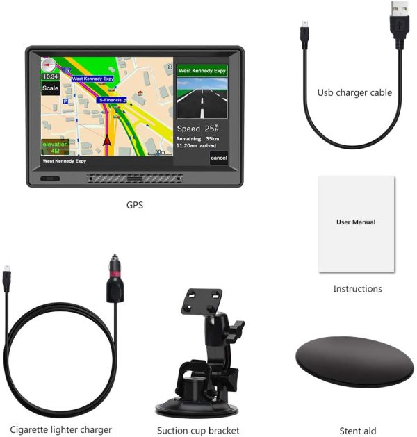 AWESAFE GPS Navigation for Car 9 inch Touch Screen Car GPS with Lifetime Free Map Update - Image 6