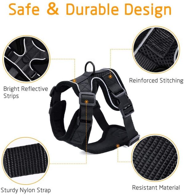 rabbitgoo Cat Harness and Leash for Walking, Escape Proof Soft Adjustable Vest Harnesses for Small Medium Cats, Easy Control Breathable Reflective Strips Jacket, XS, Black - Image 9