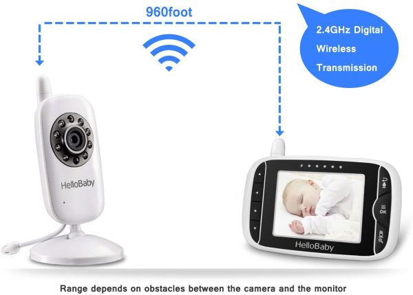 3.2 inch Video Baby Monitor with Night Vision & Temperature Sensor Two Way Talkback System - Image 4