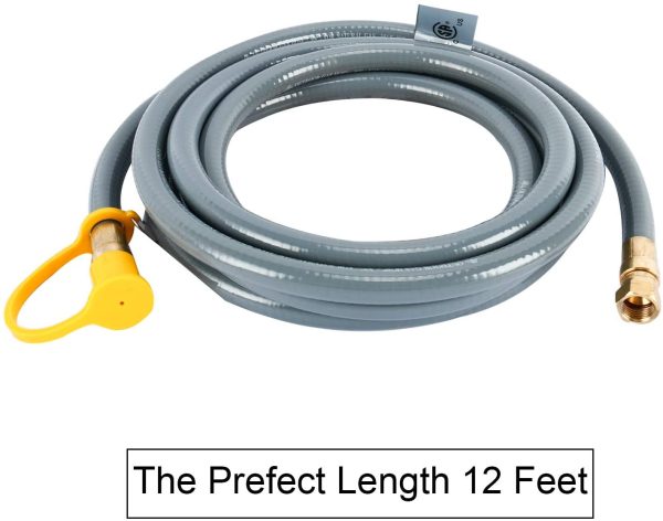 Natural Gas Grill Hose with 3/8" Male Flare Quick Connect/Disconnect - 3/8inch Female Flare Adapter for Outdoor NG/Propane Appliance - CSA Certified (12FT) - Image 5