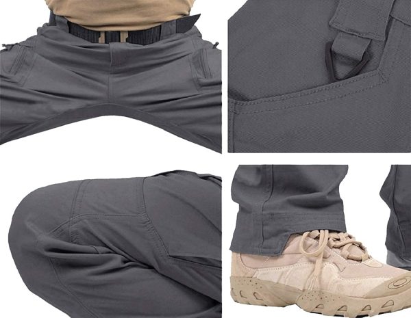 TACVASEN Men's Tactical Cotton Pants Lightweight Assault Cargo Casual Hiking Pants