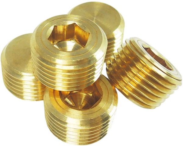 NIGO JNS Brass Pipe Fitting, Hex Counter Sunk Plug, 1/2 Inch NPT Male Pipe - 5 Pack - Image 2