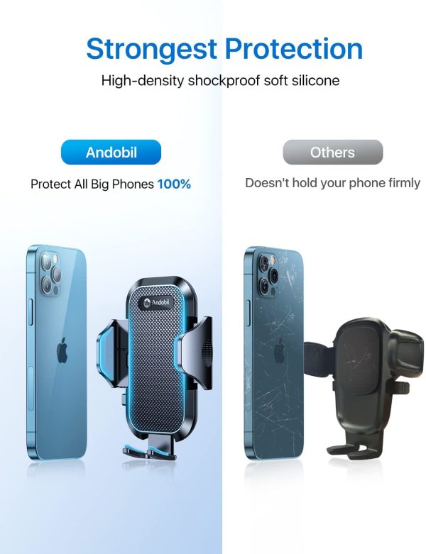 andobil Car Phone Holder [Strong Sticky & Ultra-Stable] Universal Dashboard Vent Windshield 360° Rotate Long Arm Compatible with iPhone 13 Pro Max/13/12/11 Samsung and All 4??7??Smartphones - Image 8