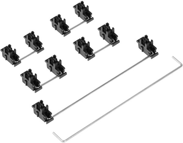 Black Plate Mount Stabilizers 2U 6.25U 7U for Cherry Style Snap in Stabilizers Compatible Mechanical Keyboards (Black 60/87 Keyboard Kit), Black 60/87 Kit (B-6087) - Image 2