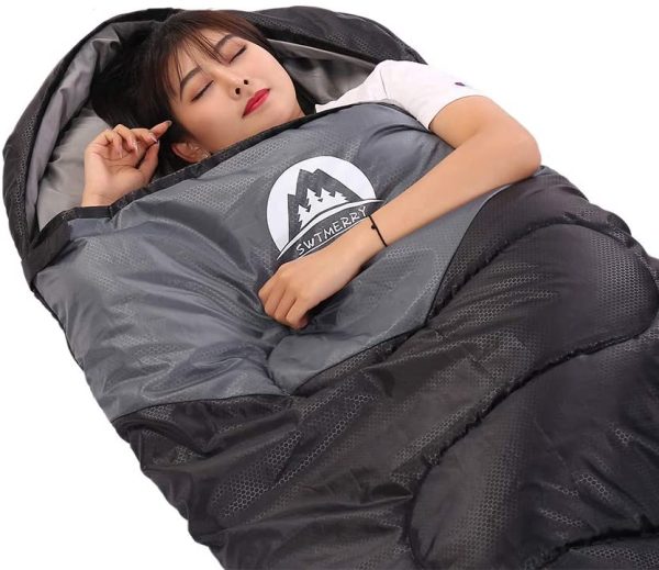 SWTMERRY- Sleeping Bag 3 Seasons (Summer, Spring, Fall) Warm & Cold Weather - Lightweight,Waterproof Indoor & Outdoor Use for Kids, Teens & Adults for Hiking, Backpacking and Camping