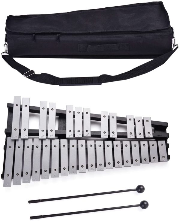 Taruor Glockenspiel,Foldable 30 Note Glockenspiel Xylophone Wooden Frame Aluminum Bars Educational Percussion Musical Instrument Gift with Carrying Bag - Image 4