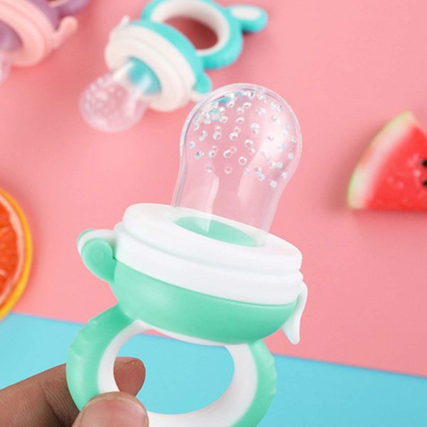 Baby Fresh Food Feeder,Gosear Baby Fruit Feeder Pacifier Soft Silicone Fresh Food Fruit Vegetables Feeder Pacifier Teether Soother with 3 Nipples Teats for Infant Baby Toddlers