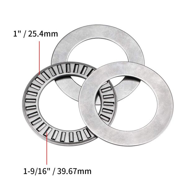 uxcell TC1625 Thrust Needle Roller Bearings with Washers 1" Bore 1-9/16" OD 5/64" Width - Image 2