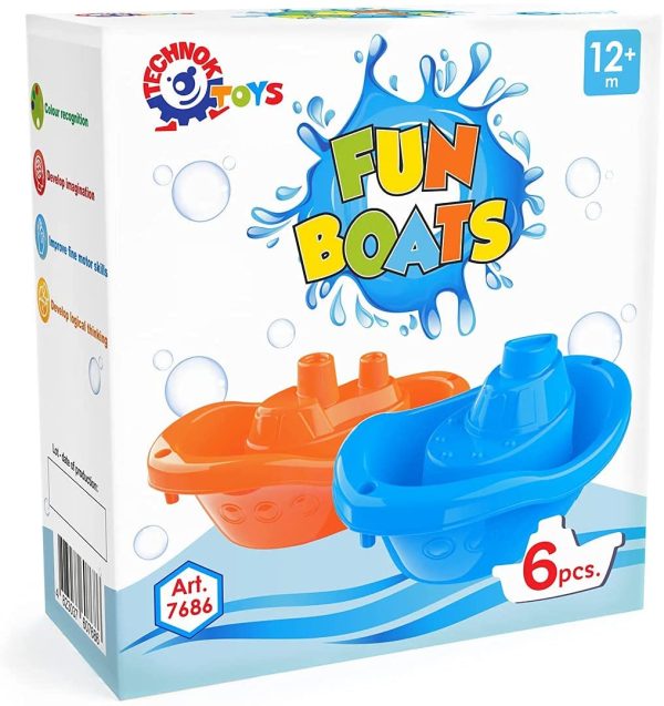 TECHNOK Bath Boats- Multi-Colored Baby Bath Toys - Fun and Educational Bath Toys for Toddlers - Stackable Bath Toy - Toddler Bath Toys for Girls and Boys - Image 8