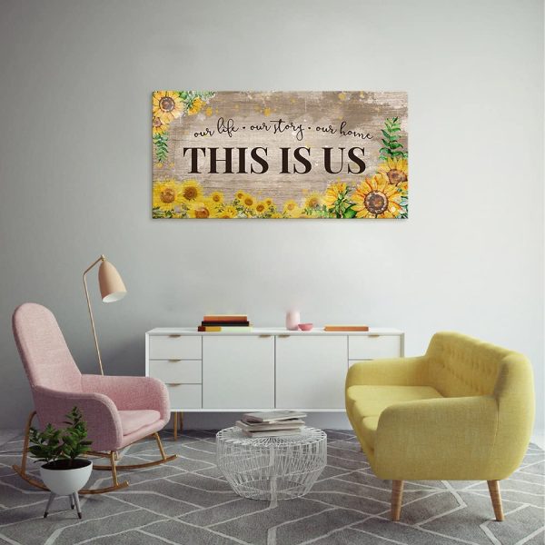 This is Us Inspirational Canvas Wall Art for Living Room Wall Decor, Family Motivational Canvas Prints Artwork, This is Us Quotes Poster Print Pictures Wall Art Decoration, 50cm x 100cm - Image 5