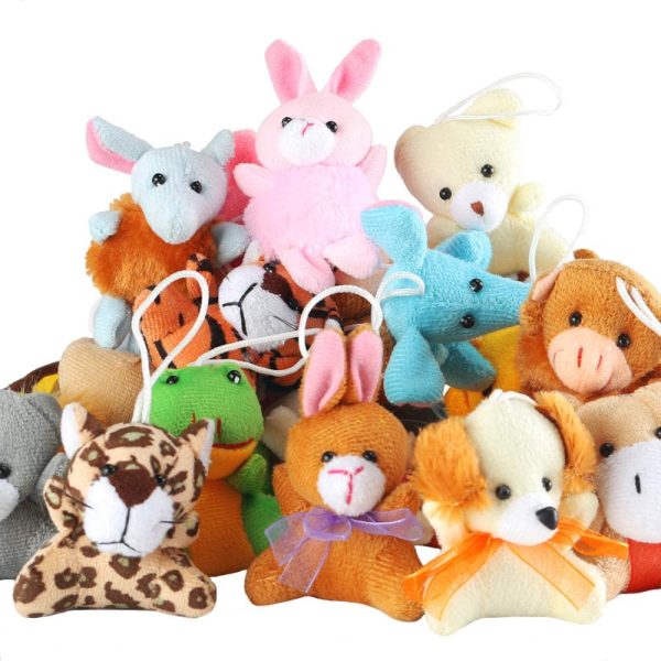 Pack Mini Animal Plush Toy Party Favors,Small Plush Stuffed Animals for Birthday,Theme Party,Easter Basket Stuffers Fillers,Christmas,Classroom Prize,Kids Valentine Gift