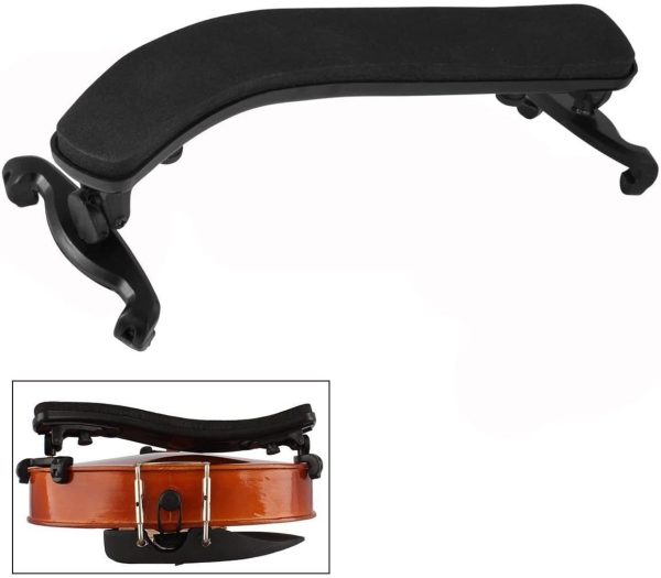 Adjustable Violin Shoulder Rest Plastic EVA Padded for 3/4 4/4 Size Violin Universal Type Violin Parts (Black)