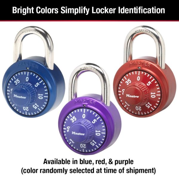 Padlock, Standard Dial Combination Lock, 1-7/8 in. Wide, Assorted Colors, 1530DCM - Image 3