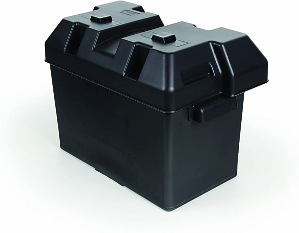 Large Battery Box with Straps and Hardware - Group 27, 30, 31 |Safely Stores RV, Automotive, and Marine Batteries |Durable Anti-Corrosion Material | Measures 7 ¼" x 13 ¾" x 8-5/8" - (55372) - Image 4