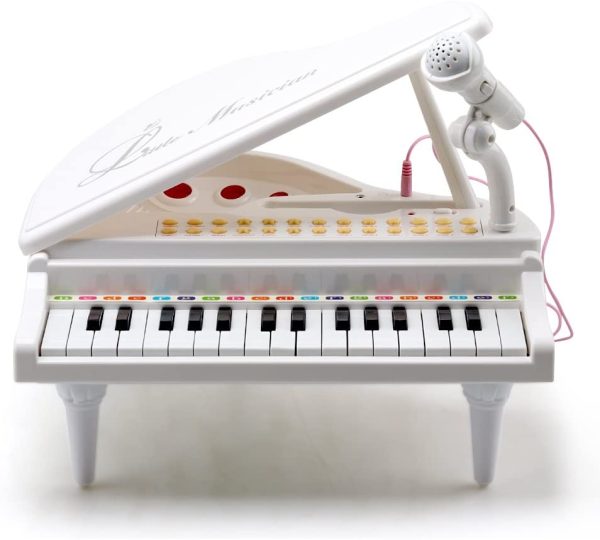 Amy&Benton Piano Keyboard Toy for Kids Piano 31 Keys White Musical Baby Piano Toy with Microphone for 3 4 5 Year Old Toddlers Gifts - Image 4