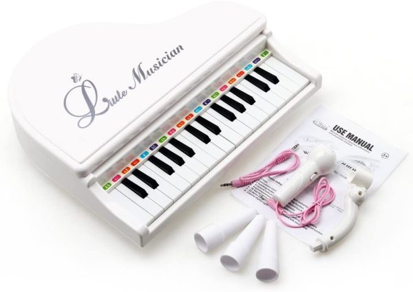 Amy&Benton Piano Keyboard Toy for Kids Piano 31 Keys White Musical Baby Piano Toy with Microphone for 3 4 5 Year Old Toddlers Gifts - Image 5