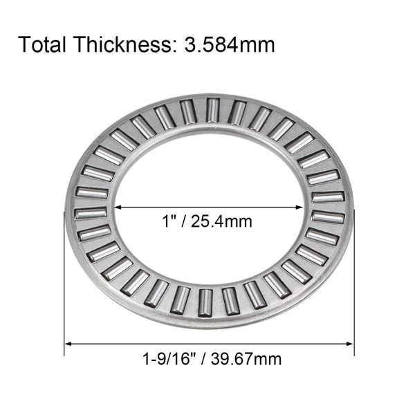 uxcell TC1625 Thrust Needle Roller Bearings with Washers 1" Bore 1-9/16" OD 5/64" Width - Image 4