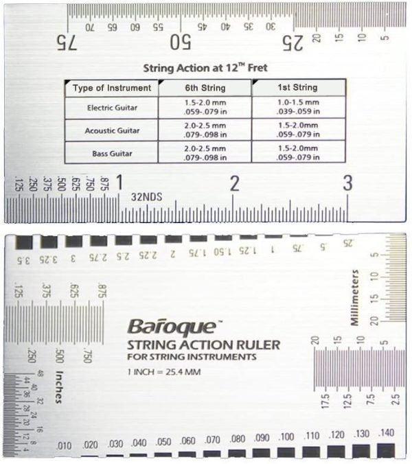 String Action Ruler Gauge Tool for Electric Guitar Acoustic Guitar Bass and Luthier - Image 3