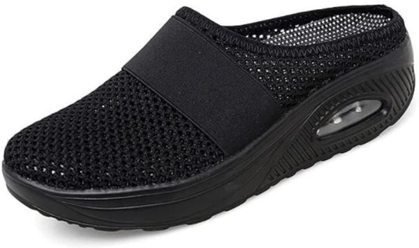 Women's Air Cushion Slip-On Walking Shoes- Orthopedic Diabetic Walking Shoes, Casual Comfort Soft Outdoor Walking Sneakers (Black,35) - Image 7