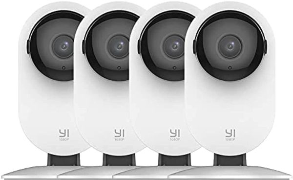 YI 4pc Security Home Camera, 1080p WiFi Smart Indoor Nanny IP Cam with Night Vision, 2-Way Audio, Motion Detection, Phone App, Pet Cat Dog Cam - Works with Alexa and Google