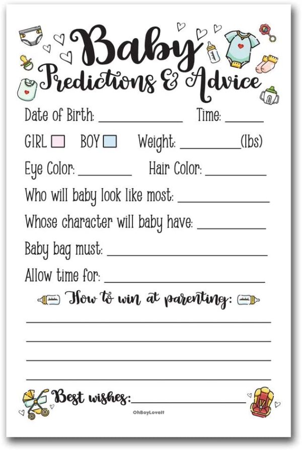 50 Baby Prediction and Advice Cards for Baby Shower | Parent in Training Stickers, Gender Neutral | Gender Reveal Shower Activity - Image 4