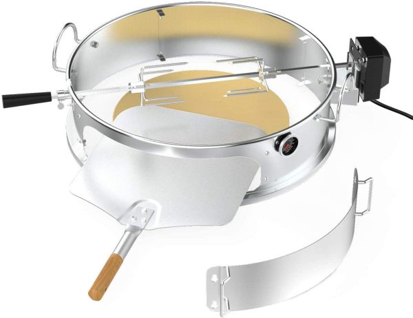 only fire Multi-Purpose Stainless Steel Rotisserie Ring Kit for Weber 22 1/2" Kettle and Other Similar Grills - Image 5